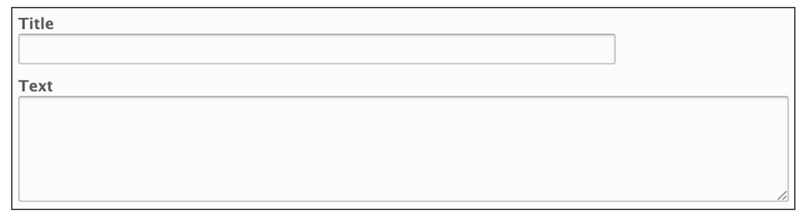 feature title-text fields